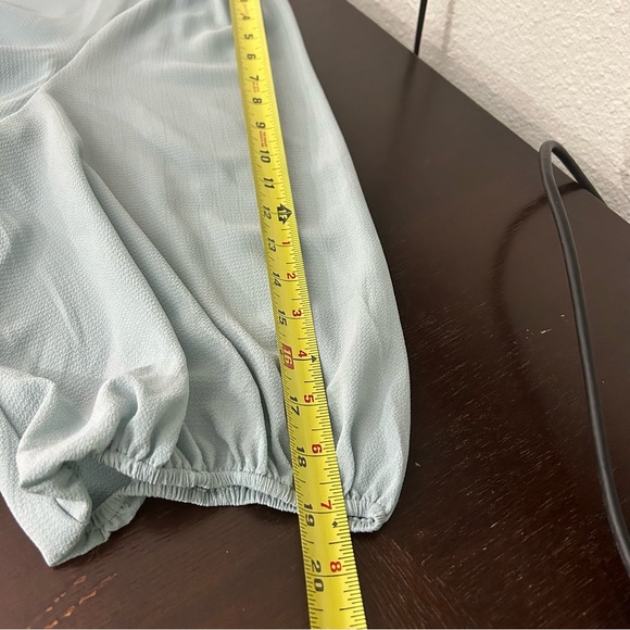 NWT Modcloth V-neck Top Bubble Sleeve Swingy Relaxed Textured Sea Green Sz 3X - Picture 10 of 12